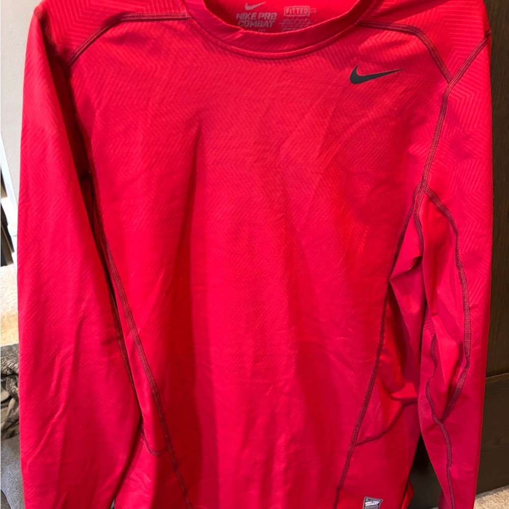Nike Men's Red Long Sleeve Shirt